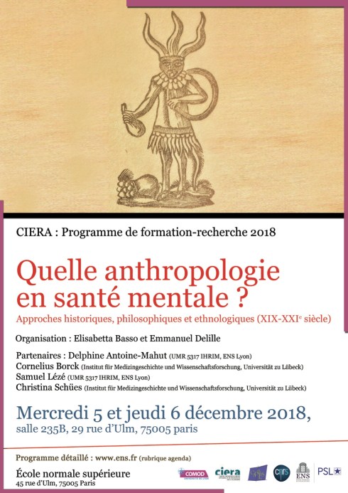 Delille_Affiche_Colloque_CIERA_Anthropologie santé mentale_2018